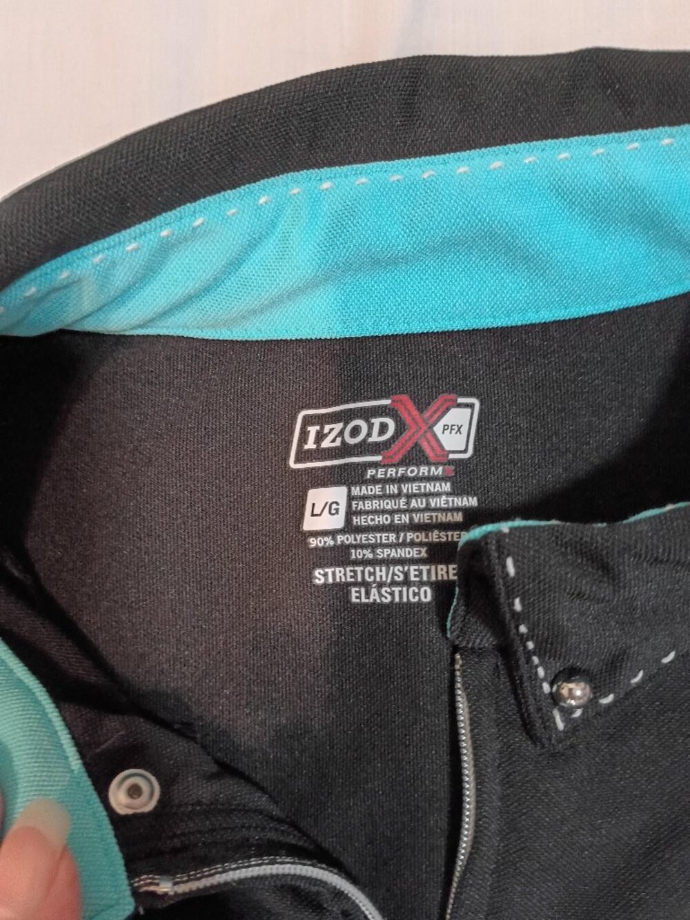 IZOD PFX/Top/Womens L/Black Blue/Golf Sleeveless Zip Front Athleisure Performanc - Picture 2 of 8